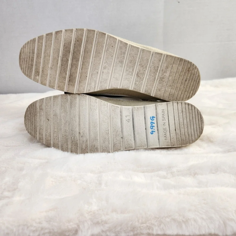 Verbenas‎ Carmen White Leather Espadrille Slip On Flats Spain Size 41 US 10/10.5